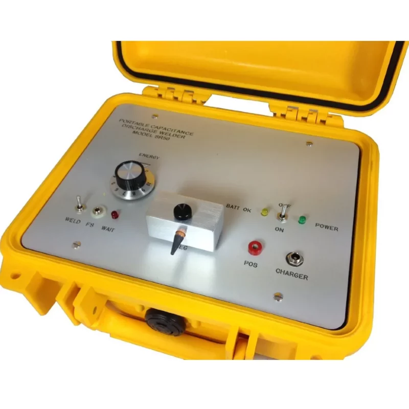 SR 50 portable capacitance discharge welder open